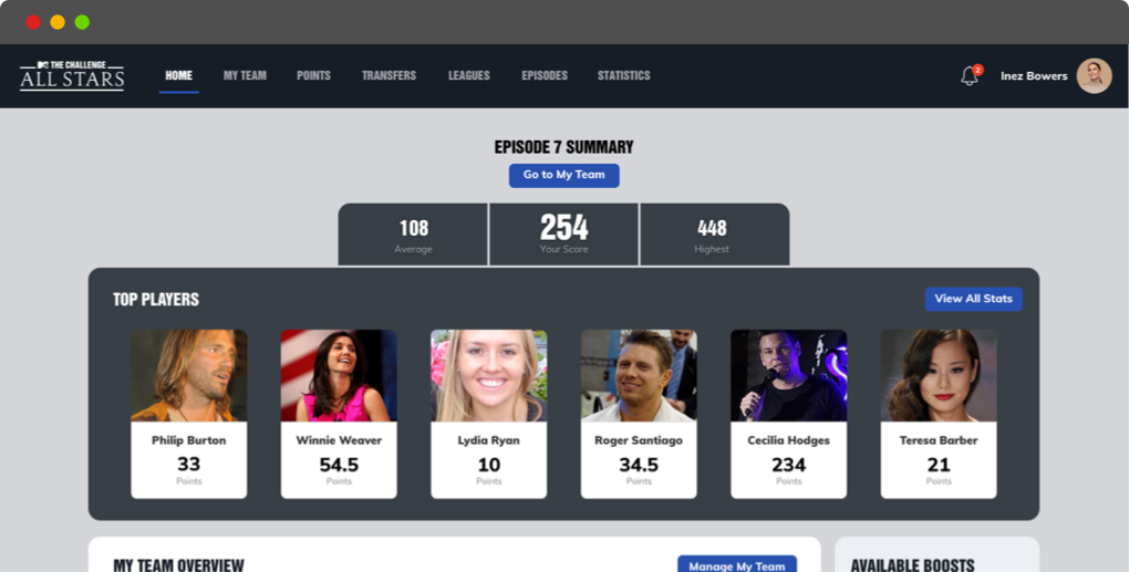 MTV the challenge fantasy application