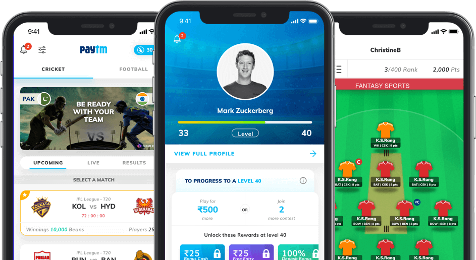 fantasy sports website development for paytm by vinfotech