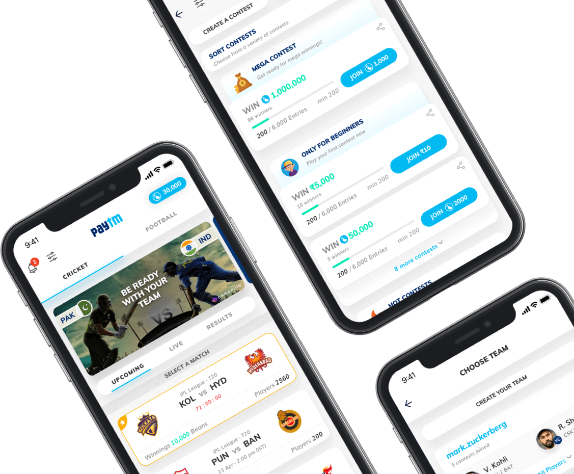 Multi tournament game for paytm by vinfotech