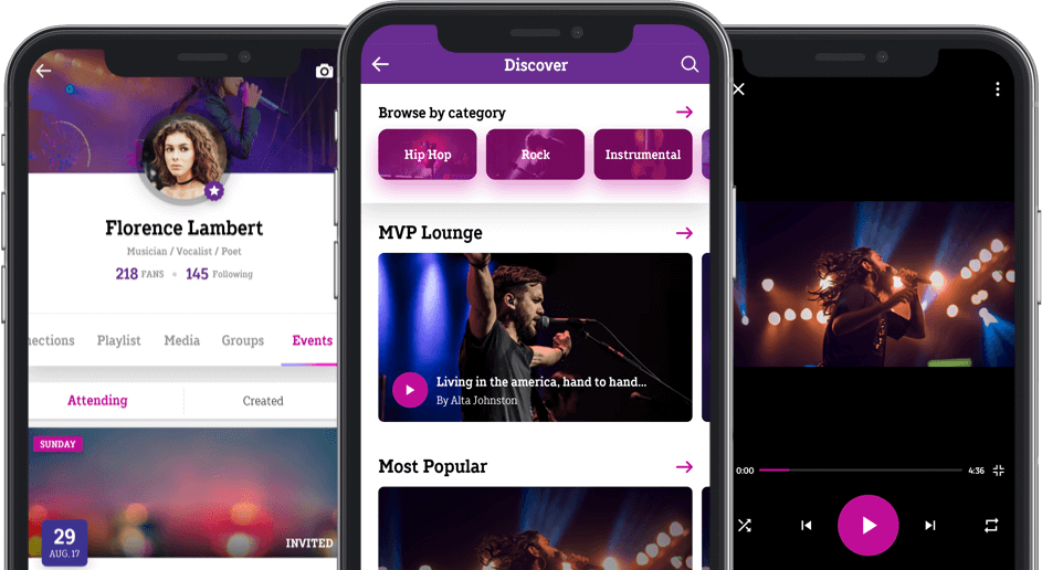 The ultimate social networking app for the artists and their creative communities by Vinfotech