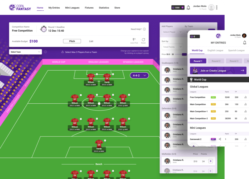 Sports fantasy solution for India’s biggest gaming platform with a user base of 25+ million by Vinfotech
