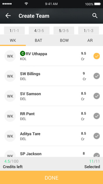 Fantasy Cricket League Web Development