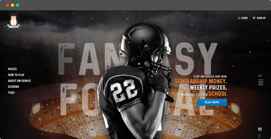 Fantasy Football Web Design & development in the US by Vinfotech