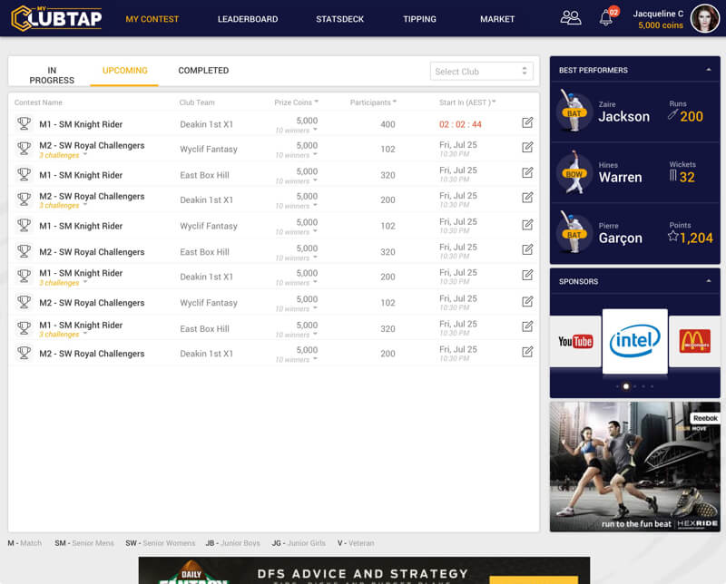 Australia Club Fantasy Cricket Development by Vinfotech