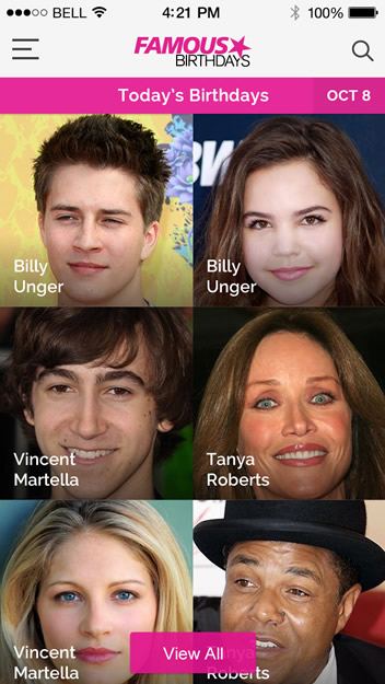 Celebrities Birthdays Web Development