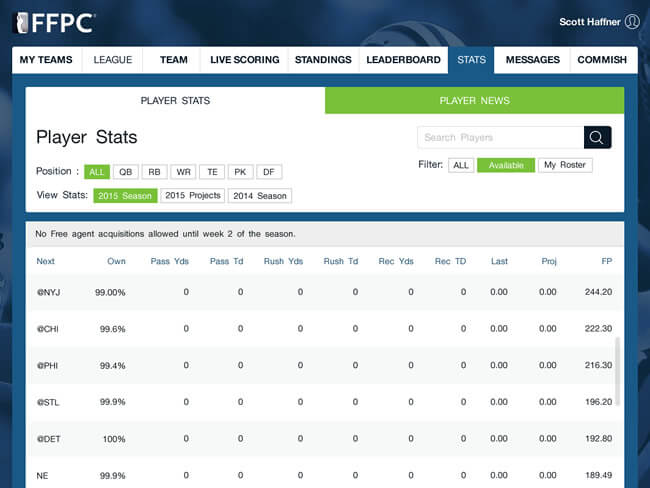 Creating a season long fantasy football website & app by Vinfotech