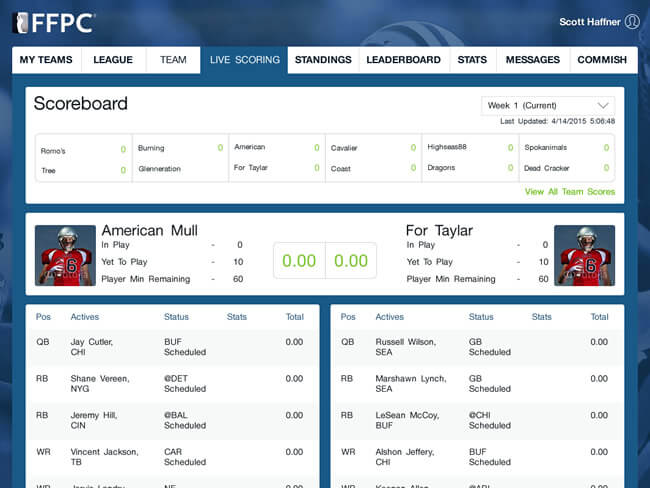 Creating a season long fantasy football website & mobile app by Vinfotech
