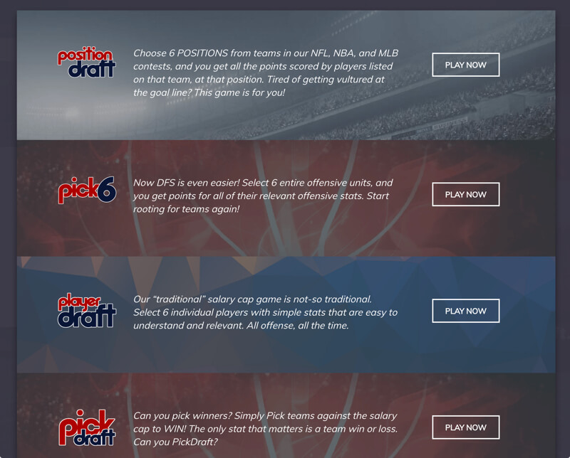 Different game plays for DFS gaming by vinfotech