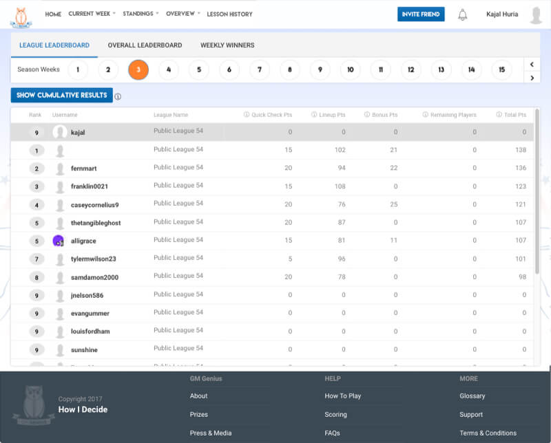 Educational American Fantasy Football Web development by Vinfotech