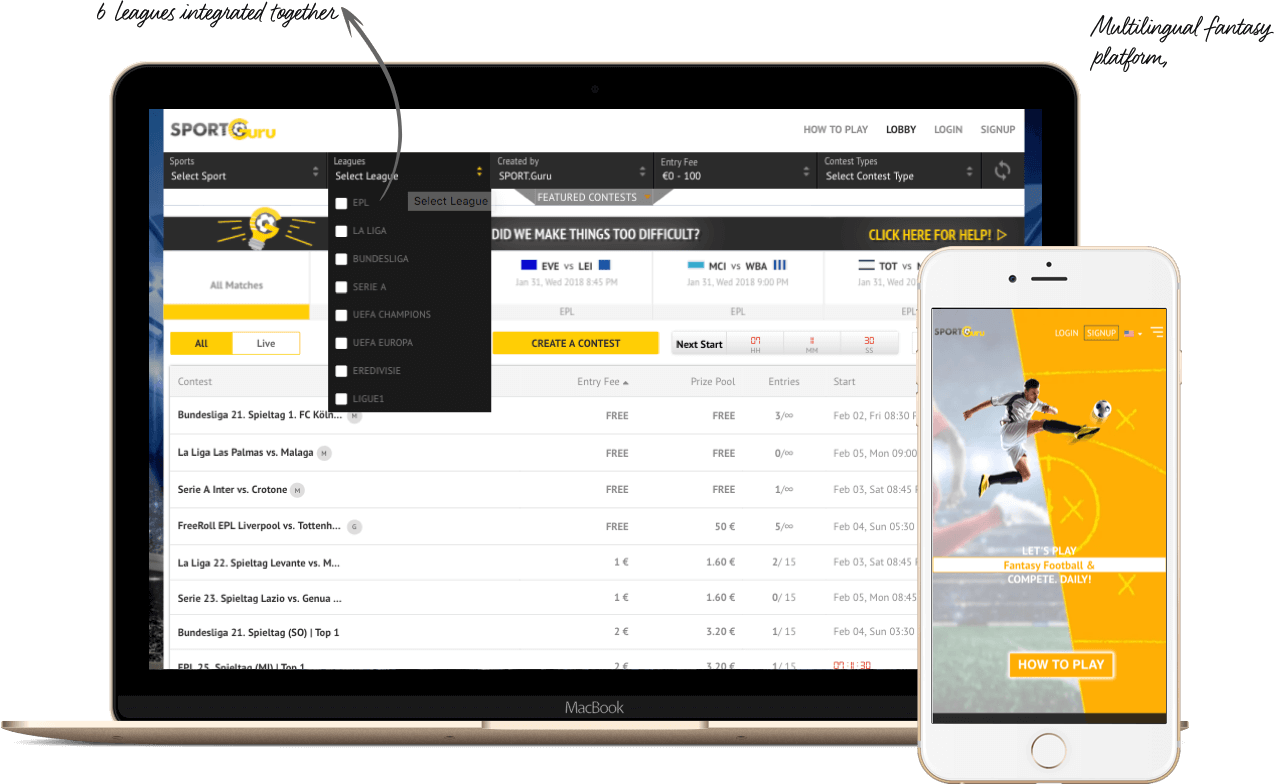 European Fantasy Football Website Design by Vinfotech
