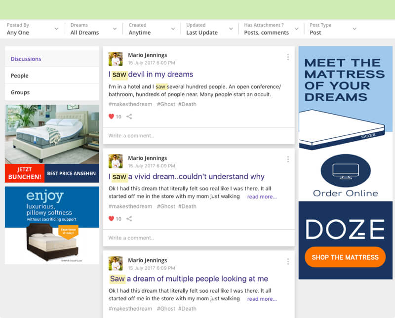Exclusive Social Network Application for Sharing Dreams