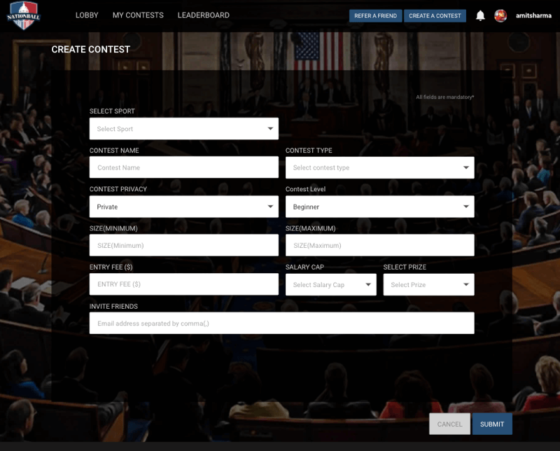 Fantasy politics App Development for American Users by Vinfotech