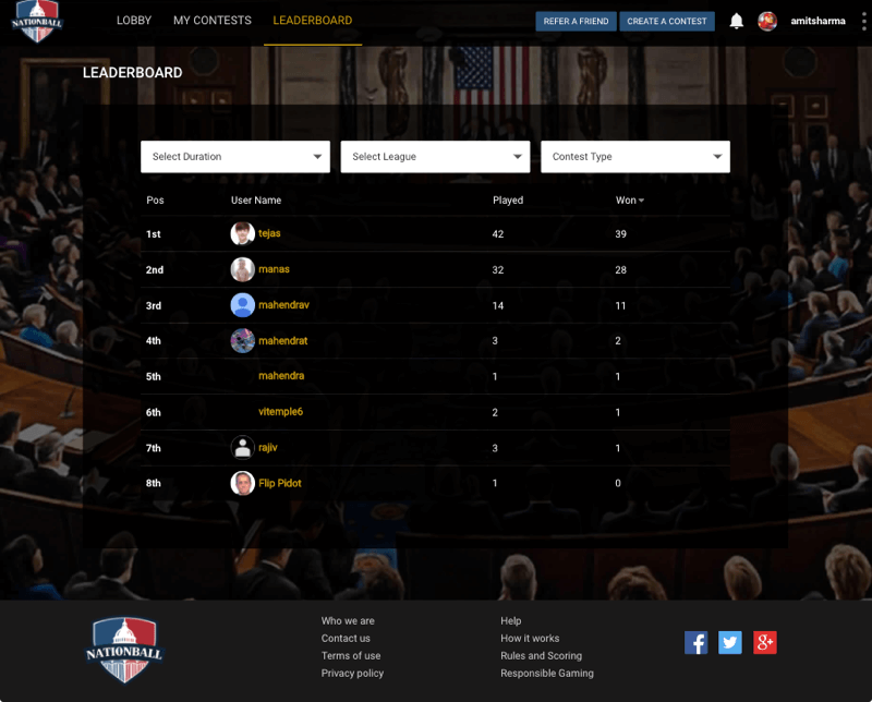 Fantasy politics Application Development for American Users by Vinfotech