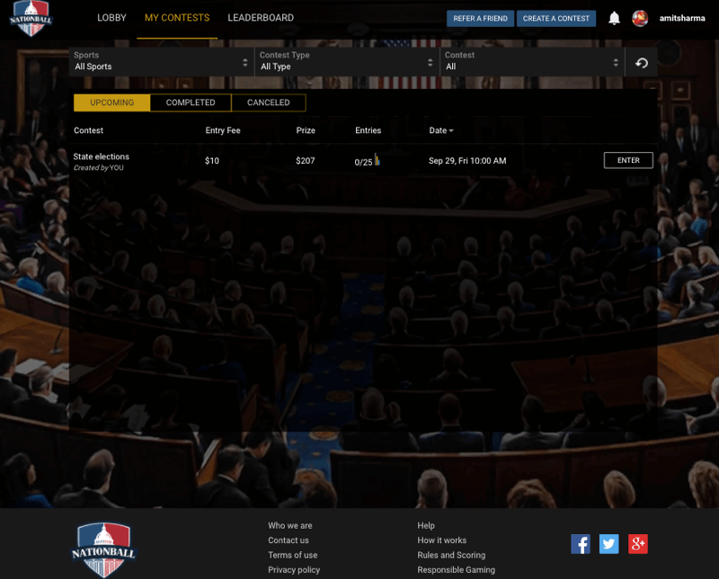 Fantasy politics Website Design & App Development for American Users by Vinfotech