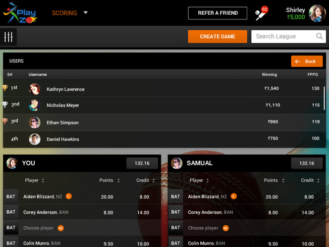 IPL-focused Fantasy Cricket Platform design by Vinfotech