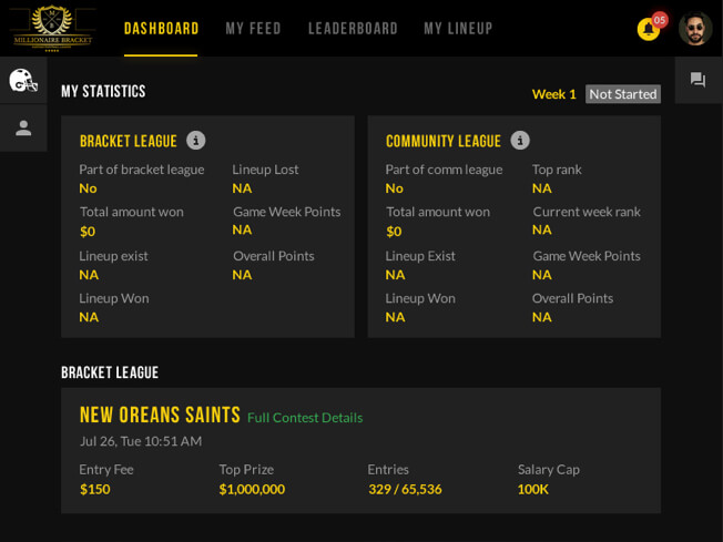 Leading season-long american fantasy football web design and development by Vinfotech