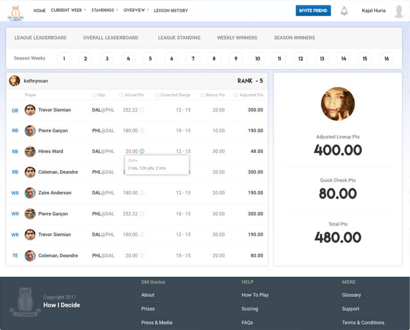 Math-focused Fantasy Football Software Development by Vinfotech
