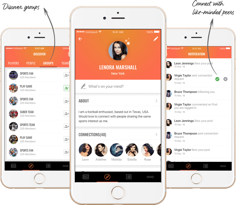 Mobile Social Network Application Design for Sports Fans