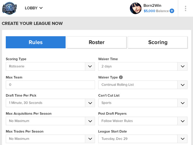 NFL Fantasy Sports Web Design