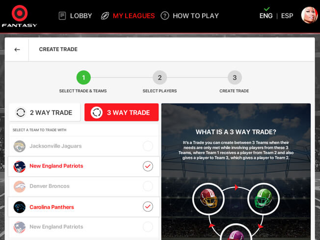 NFL season long fantasy football software with player trading by Vinfotech