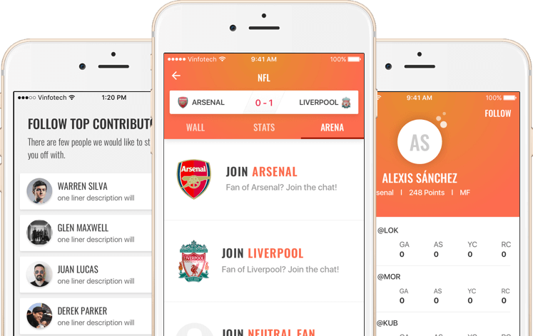 Niche Social Media Application on Sports by Vinfotech