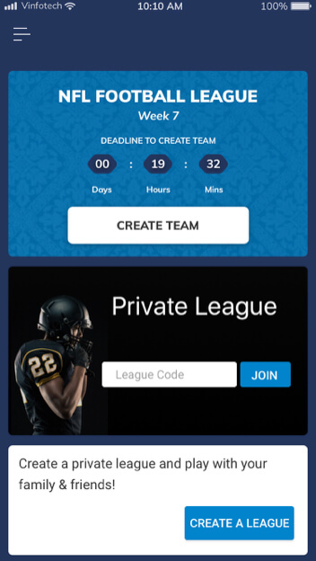 play in public and private both the leagues by vinfotech