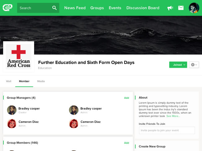 Private social network application development for niche groups