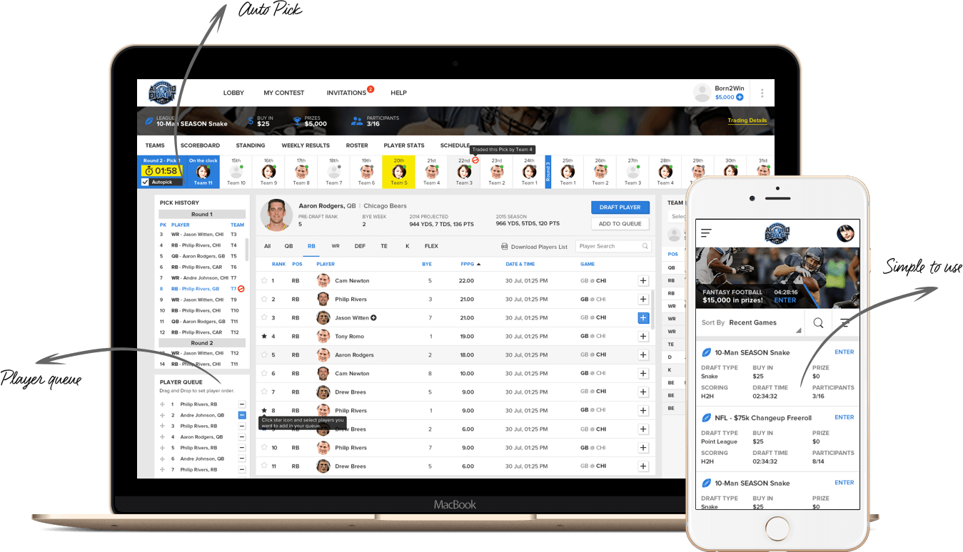 Season long fantasy football software by Vinfotech