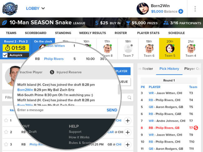 Season Long NFL Fantasy football software development by Vinfotech