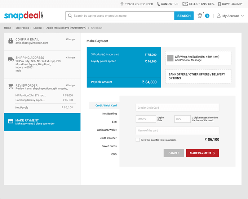 Snapdeal Website Makeover