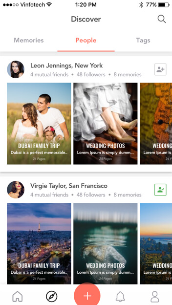 Social Media Mobile App Design