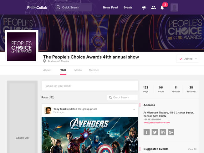 Niche social network application development for film industry