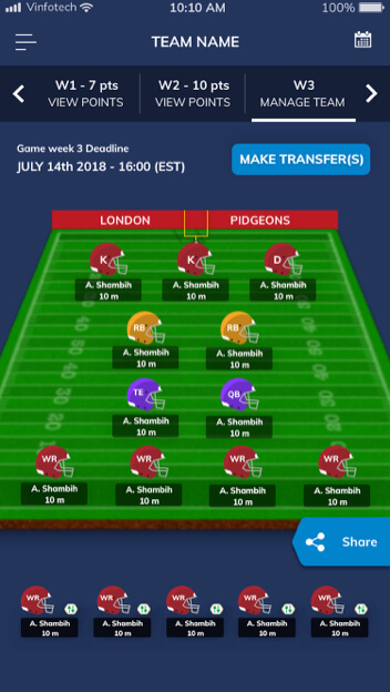 trade players from your team by vinfotech