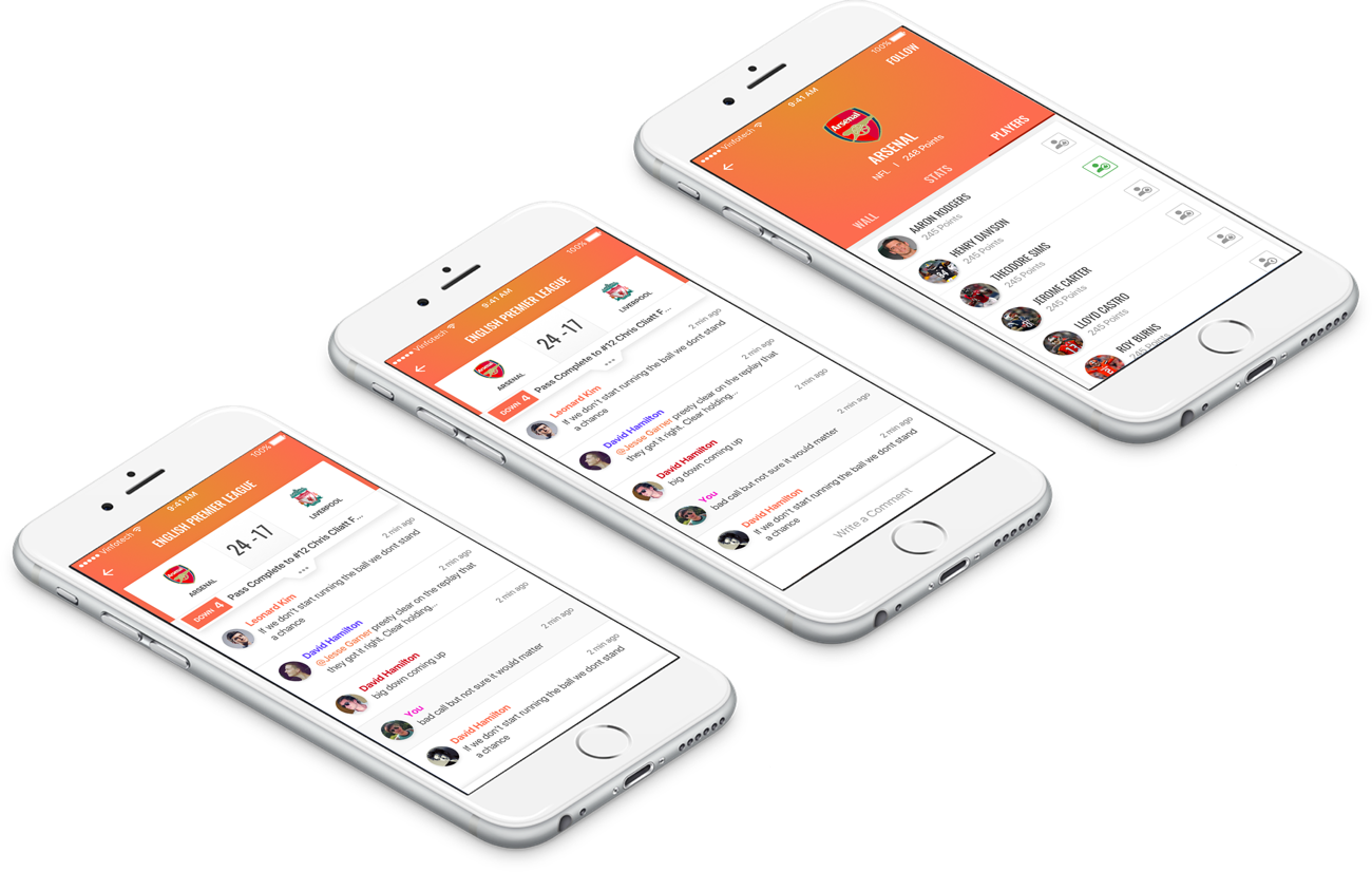 Social Network Application Design for Sports Fans by Vinfotech