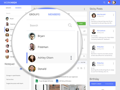 WorkHigh Enterprise Collaboration Tool - Members